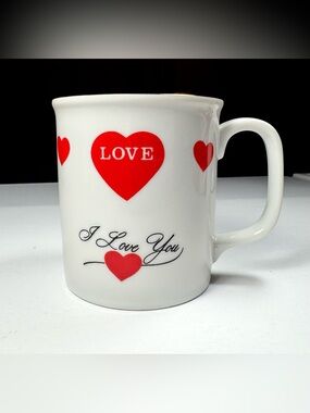 Vintage 1950s 60s Era Norcrest "I Love You" Coffee Cup Mug D Shaped Handle Japan